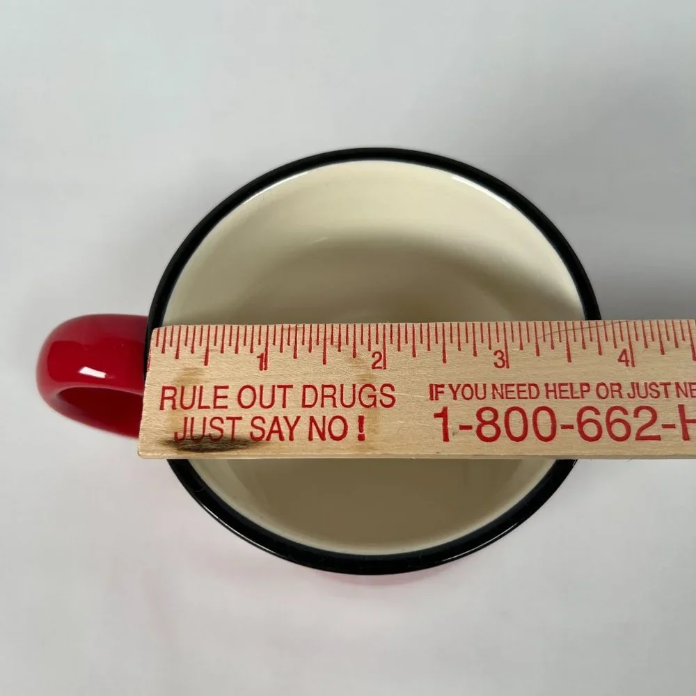 Hallmark Ceramic Red Checkered‎ Pattern Coffee Plaid Mug 3-3/4” High
